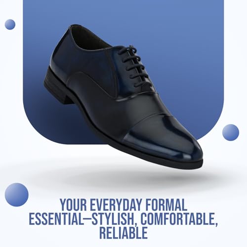 Image of San Frissco Mens Formal Shoes Lace Up Textured Glossy Oxfords /Soft Cushioned Footbed with TPR Sole /Comfortable, Stylish, Trending, Party, Outdoor Shoes for Office & College