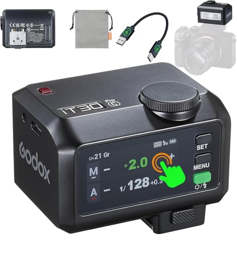 【Batteria al litio integrata】iT30 Pro è dotato di una batteria al litio da 7,4 V e 900 mAh, con 560 flash a piena potenza e ricarica più rapida a piena potenza (1,5 s). Supporta la ricarica rapida USB-C e l'aggiornamento del firmware.