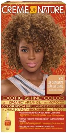 Creme of Nature Exotic Shine Color with Argan Oil, 9.2 Light Caramel Brown