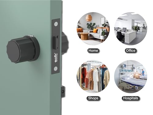 Image of Gloxy Mortise Tower Bolt for Bathroom Mortise Keyless Handle Set Store Room Mortise Keyless Handle Set with Brass Baby Latch for Office,Home |Black Finish (2 Years Warranty, Pack of 1)