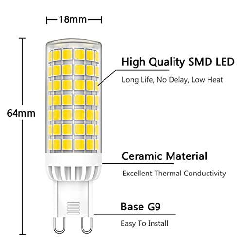 MAYCOLOR G9 LED Light Bulb 9W Equivalent to 75W, Cool White 6000K, 750 LM - Image 3
