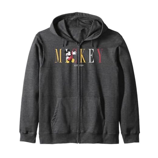 Disney Mickey And Friends Mickey Mouse Est. 1928 Simple Text Zip Hoodie