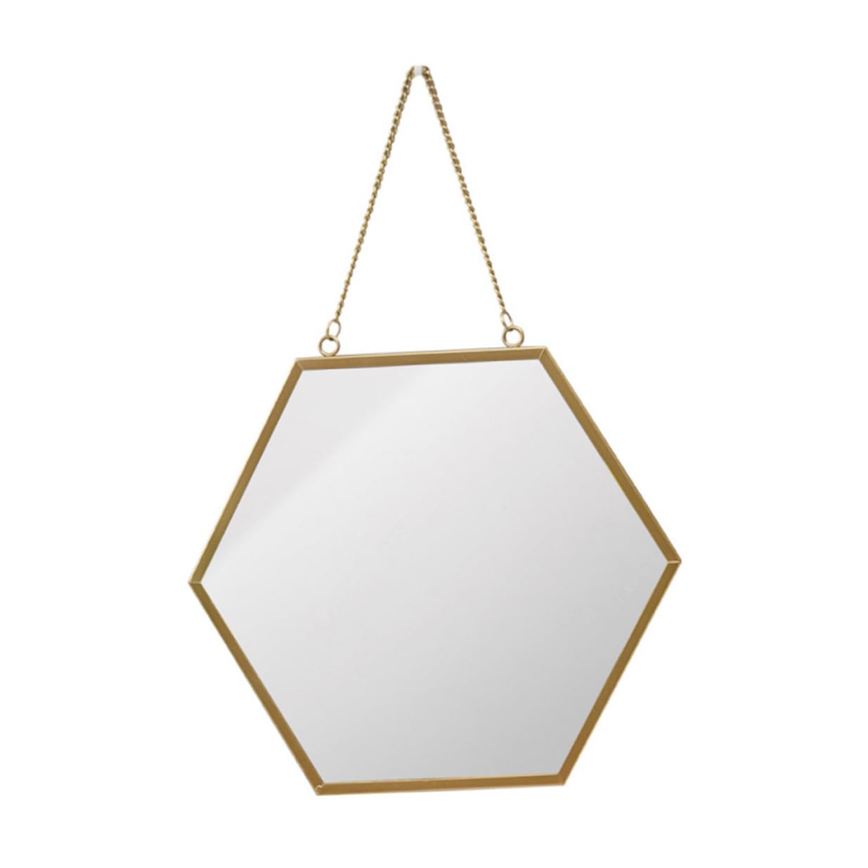 Miroir mural hexagonal suspendu pour illuminer une salle de bain