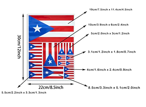 Image of CANTENDO 3Pack Puerto Rico Flag Decal - Puerto Rico Flags Reflective Vinyl Car Stickers - for Car Window Bumper Waterproof Sticker (12 x 8.5 Inch)