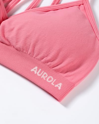 Image of AUROLA Mercury Workout Sports Bras Women Athletic Removable Padded Backless Strapy Minimal Crop Top