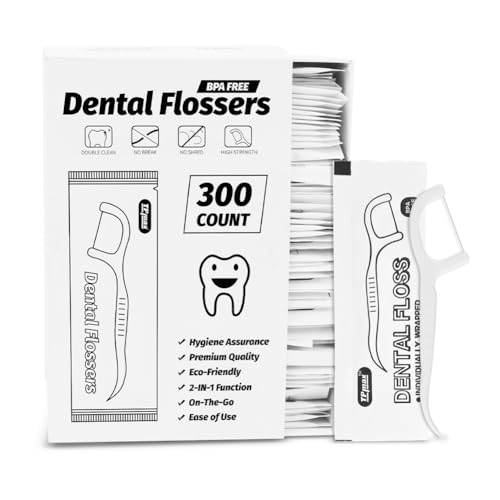 300 Count Dental Flossers Each Individually Wrapped Floss Singles Bag Travel Hotel Restaurant Office Car Dental Floss Floss Picks Oral Care Teeth Clean Flat Wire