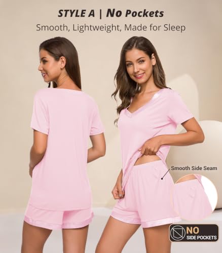 Image of WiWi Viscose from Bamboo Pajamas Set for Women Super Soft Short Sleeve Cooling Summer Plus Size Pjs Sets Sleepwear S-4X