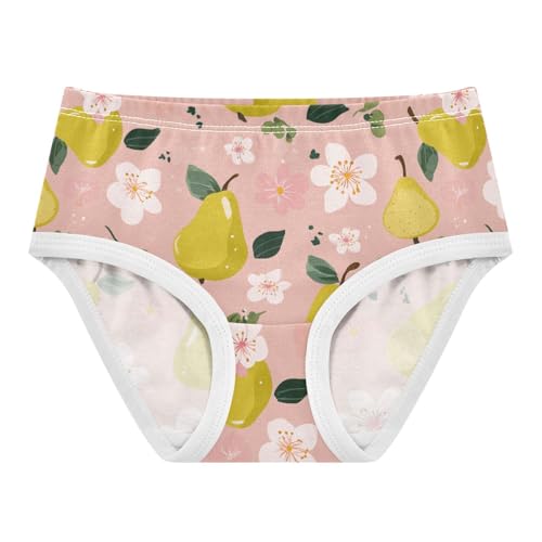 Wusikd Pears Flowers Girls' Underwear Cotton Girls Briefs Soft Toddler Underwear 2T