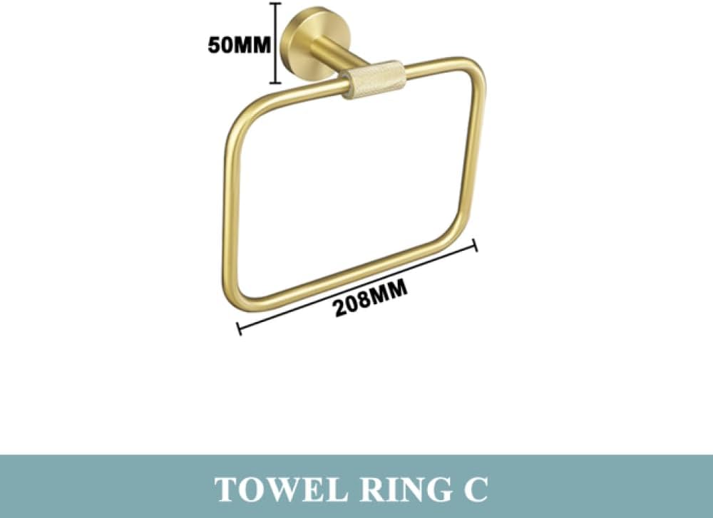 Coat Hook Bathroom Hooks Golden Towel Rack Towel Bar Ring Brushed Gold Hardware Set Robe Coat Hook Toilet Tissue Paper Holder Bathroom Accessories Kit,Robe Hook(Color:Paper Holder) (Towel Ring C)