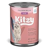 Amazon Brand - Kitzy Wet Cat Food, Paté, No Added Grain, Chicken Recipe, 12.5 oz cans, Pack of 12