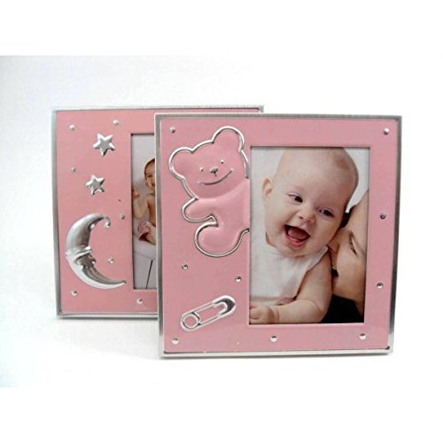 Portafoto Oso rosa Pack 6 unidades PERSONALIZADO con nombre y fecha