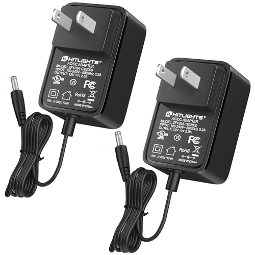 Image of HitLights 12V 2A 24W Power Supply, AC /DC LED Adapter, Class 2, UL, 2 Pack