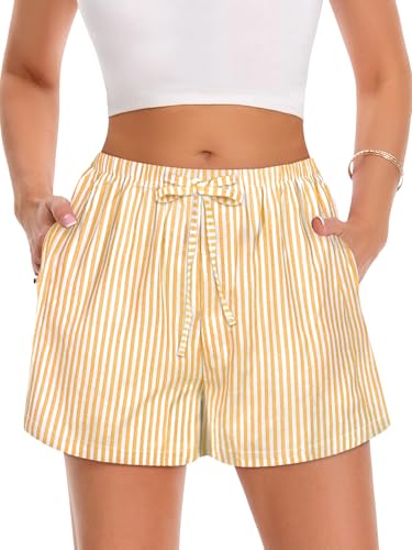 Image of Women Boxer Shorts Gingham Drawstring Pajama Bottom Plaid Pants with Pocket