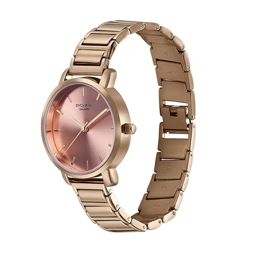 Image of Sonata Poze Quartz Analog Pink Dial Metal Strap Watch for Women-SP80057WM01W