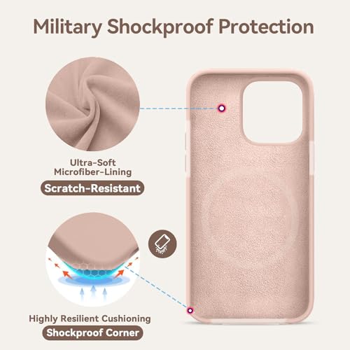 Image of iPhone 13 Silicone Magsafe Case | Shock Proof Design & Camera Protection | Premium Rubberised Apple iPhone 13 Cover (Microfiber Lining) | Ultra Smooth Silicone - Pink