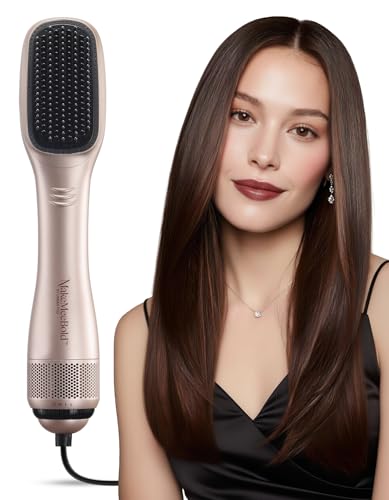 Image of Urban Yog MakeMeeBold Air Straightening Dryer for Women | Hair Straightener for Woman | Hot Air Brush for Hair | 1200W Ceramic Coated Bristles | Dries, Straightens & Detangles Hair | 3 Airflow Modes