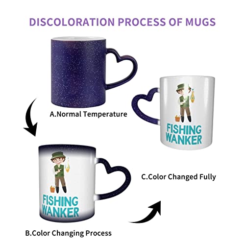 Tazas divertidas de café - Taza de regalo de pesca Wanker Funny Rude for Him Her Men Women Birthday Gifts,Taza cambiante… - Imagen 4