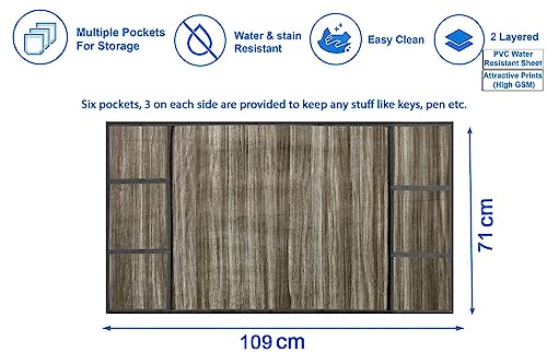Image of Stylista Refridgerator top Cover Suitable for Samsung RR21C2H25CR /HL, 189 Liter Fridge, Dimension (WXD) 71x109 CM, Wooden Pattern Coffee