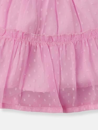 Image of Nautinati Baby Girls Flared Frock with Flutter Sleeves | Age 0-3 Years