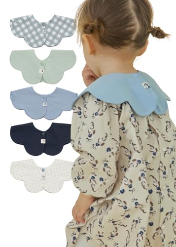 Image of Konny Baby Bibs 3/5-Pack Set, 360 ​​° Rotate, Rolling and Reversible Soft Absorbent Drooling for Boys Girls baby Essentials