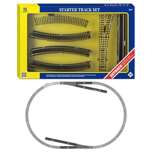 BrickBounty 20 Pcs HO Scale Train Track Set Metal Track Compatible with 1:87 Scene of Realistic Model of Train Accessories