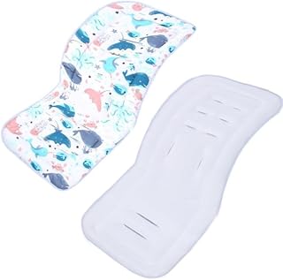 Reversible Baby Pushchair Seat Liners Pushchair Liner Travel Cot Travel Mattress for Pushchair Pram Liner Universal Stroller Liner Breathable Soft Pad Cotton Foldable Baby Pushchair Cushion Mattress