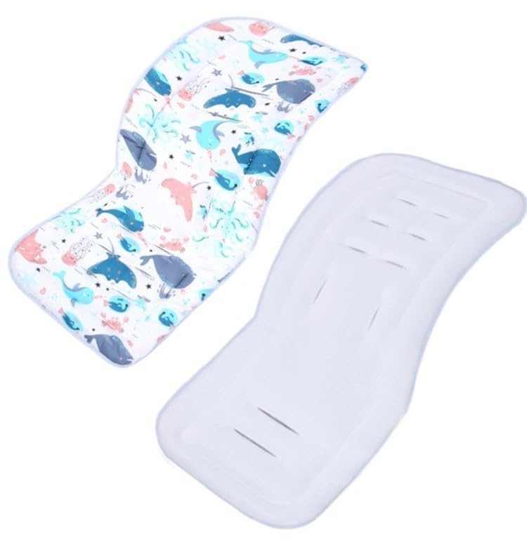Reversible Baby Pushchair Seat Liners Pushchair Liner Travel Cot Travel Mattress for Pushchair Pram Liner Universal Stroller Liner Breathable Soft Pad Cotton Foldable Baby Pushchair Cushion Mattress