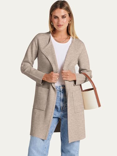 Image of ANRABESS Womens Cardigan Sweater Open Front Knit Long Coatigan Dressy Casual Jacket Coat 2026 Fall Outfits Classy Clothes