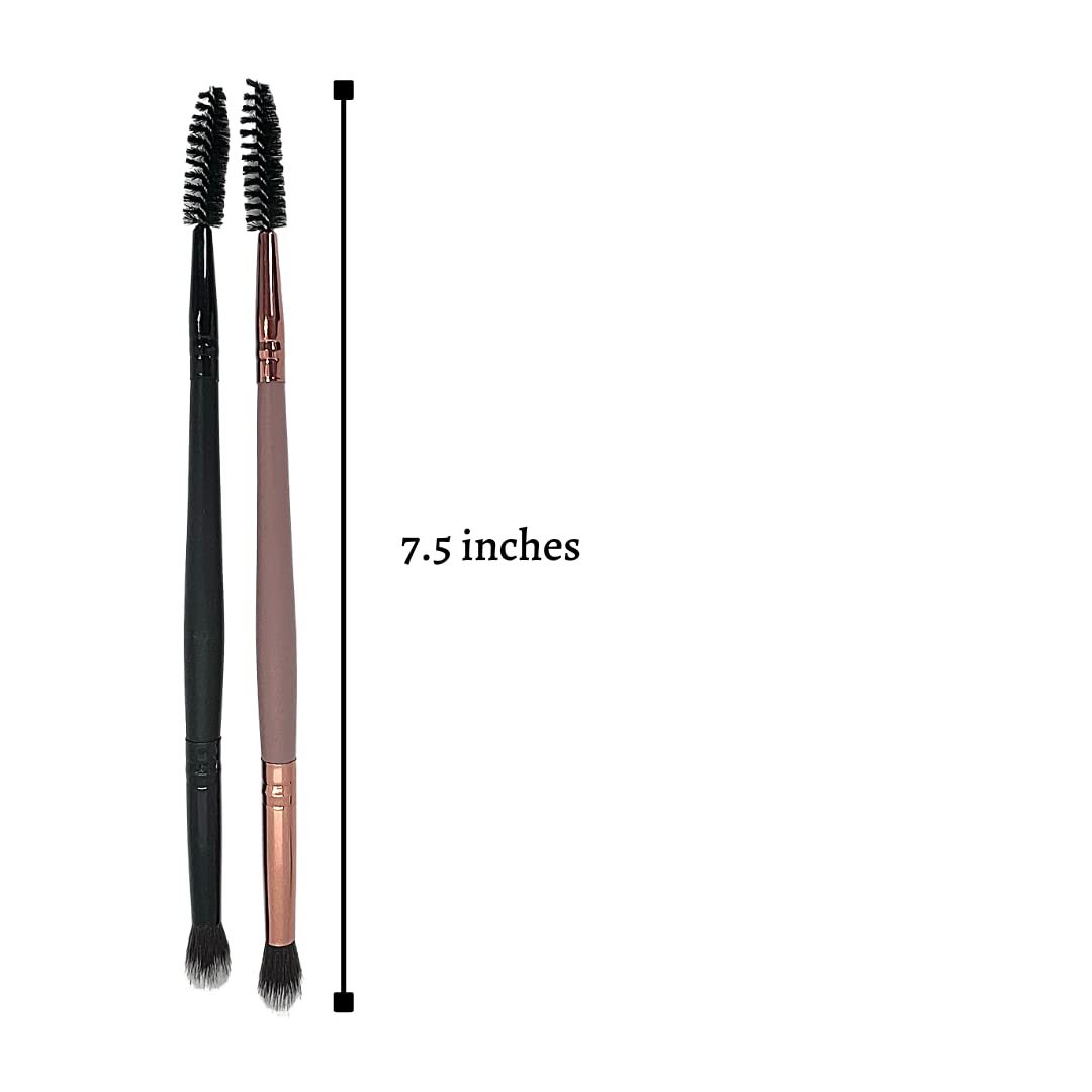 10 pcs LONG HANDLE DUAL END LASH WASH CLEANSER BRUSHES (LASH SPOOLIE + SOFT BRISTLE BRUSH IN ONE!) (BLACK)