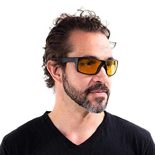 VITENZI Night Vision Glasses for Men and Women Anti Glare Safety For Night Day Driving HD Yellow Tinted Sunglasses Palermo2
