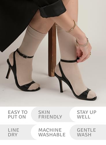 Image of Women's Bamboo Dress Socks, Crew for Business Trouser Casual, Soft, Thin & Seamless, Size 6-9 /9-12 (3, 4 or 5 Pairs)