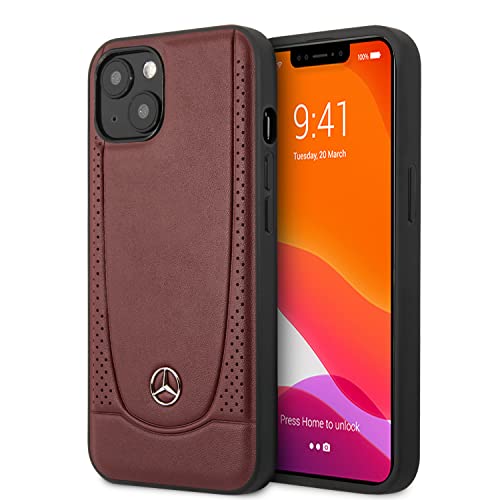 CG MOBILE Mercedes-Benz Coque pour iPhone 14 Plus en Cuir véritable avec perfora