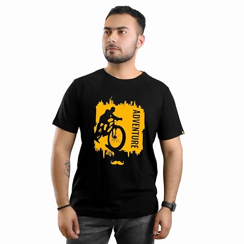 Image of Adventure Printed Round Neck Cotton Men T-Shirt