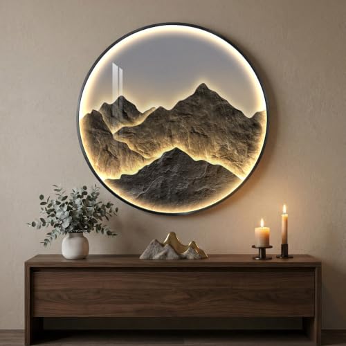 Framed LED Mountain Wall Art