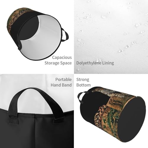 Panier à linge grand format imprimé léopard africain pour linge et couverture
