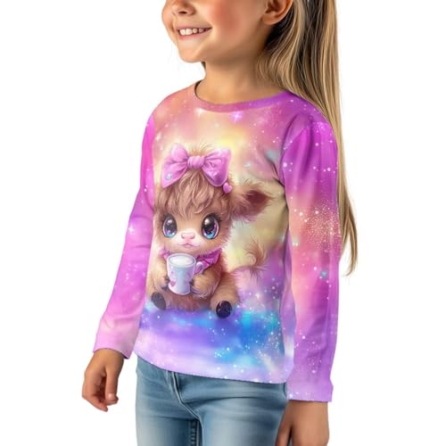 Image of WELLFLYHOM Long Sleeve T-Shirt for Boys Girls 3-16 Years Old Tee Tops Crewneck Pullover Shirts Fall Outfits