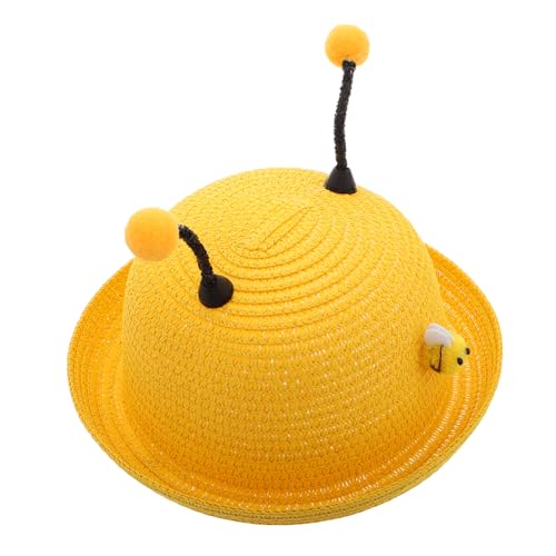 Bee Pattern Summer Sun Hat with Brim Lightweight Breathable Beach Cap for UV Protection Adorable Design for Boys Summer Accessory Yellow