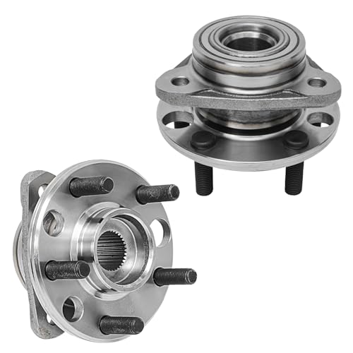 Image of Detroit Axle - 2 Front Wheel Bearing Hubs for Chevy Cavalier Skyhawk Firenza Cadillac Cimarron Pontiac J2000 Sunbird, Wheel Bearing and Hubs Assembly Replacement Pair Hubs