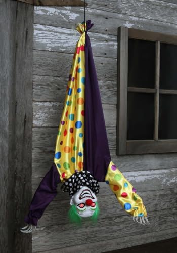 Clown Halloween interactif à piles avec effets sonores et LED rouges