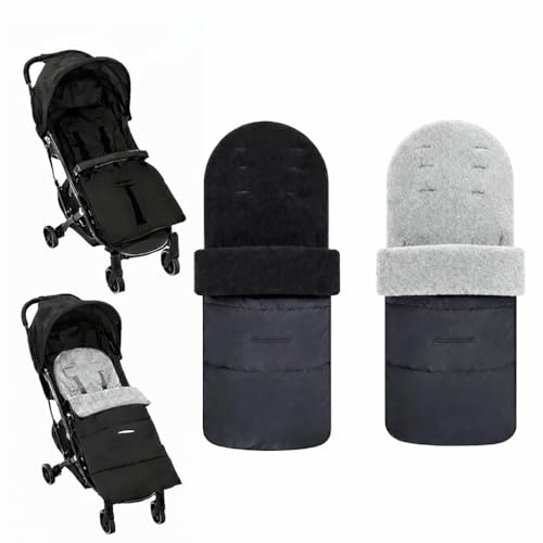 Universal Baby Toddler Footmuff Cosy Toes Pushchair Pram Buggy Stroller Black Outer Fleece Lined 80 x 38 cm (Black Outer/Black Inner)