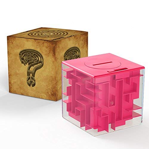 ThinkMax Money Maze, Mettre de l'argent à l'intérieur de la boîte de Rangement de Puzzle, Grand Cadeau pour Les Enfants et Les Enfants (Rose) Cover