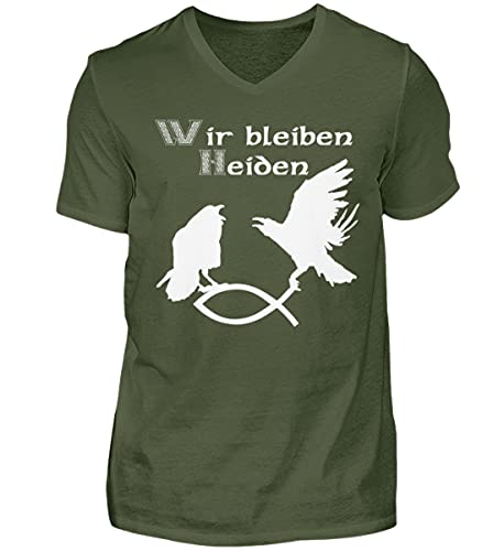 T-Shirt en V Hugin & Munin Homme XX-Large Coton Casual Imprimé Mythologie