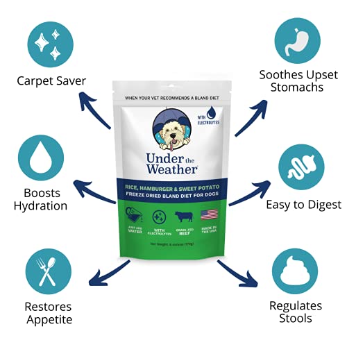 Under The Weather 0100013.006 Easy To Digest Bland Diet For Sick Dogs - Always Be Ready - Contains Electrolytes - Gluten Free, All Natural, Freeze Dried 100% Human Grade Meats - Hamburger, Rice & Sweet Potato thumb #3