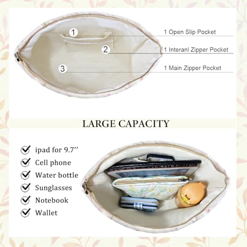 Image of Sunwel Fashion Top Zipper Floral Quilted Bag Small Tote Bag for Women