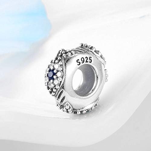 Sparkling Spacer Charm Rubber Stopper Spacer Bead 925 Sterling Silver Clip Charm fit Pandora Style Charm Bracelets (Sparkling Eye Spacer) - Image 3