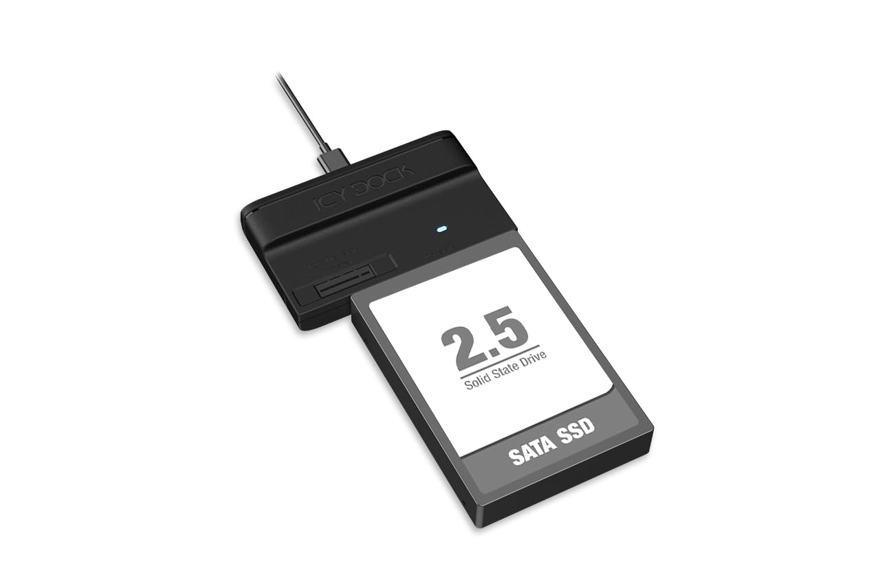 ICY DOCK 1 x 2,5" SATA lub 1 x M.2 NVMe/SATA SSD do USB 3.2 Gen2 zewnętrzny adapter 10 Gbps kabel w zestawie - adapter EZ MB104U-1SMB R1