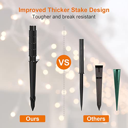 Suraielec Outdoor Power Stake Timer, 24-Hour Mechanical Light Timer, 6 Electrical Outlet Power Strip Weatherproof, 6Ft Extension Cord Multiple Outlet, Multi Plug Splitter For Patio Lights, Sprinklers #TOP4