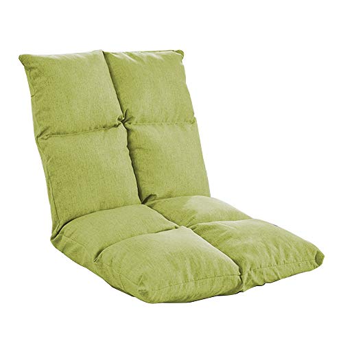 Silla de suelo ajustable para meditación y relajación, sofá plegable con respaldo, cojín extraíble lavable, 5 marchas, asiento individual, color amarillo