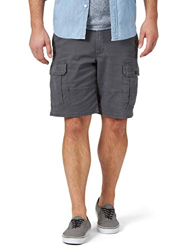 Wrangler Men's Relaxed Fit at The Knee Flex Cargo Shorts (Anthracite, 46)