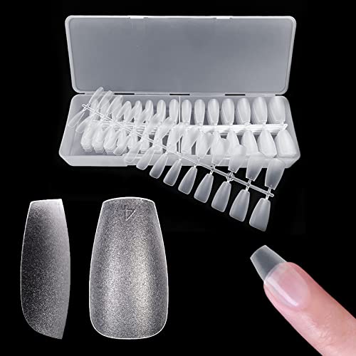 NeuWee Américaine Ongles Capsules en Gel Semi-givré, 240 Pièces 15 tailles Différentes Faux Ongles et Capsules pour Prothésiste Ongulaire, Débutant, Salons de Manucure, en Résine Cover